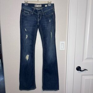 Women's Blue Distressed Jeans